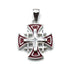 Sterling Silver Enamel Solid Jerusalem Cross Pendant